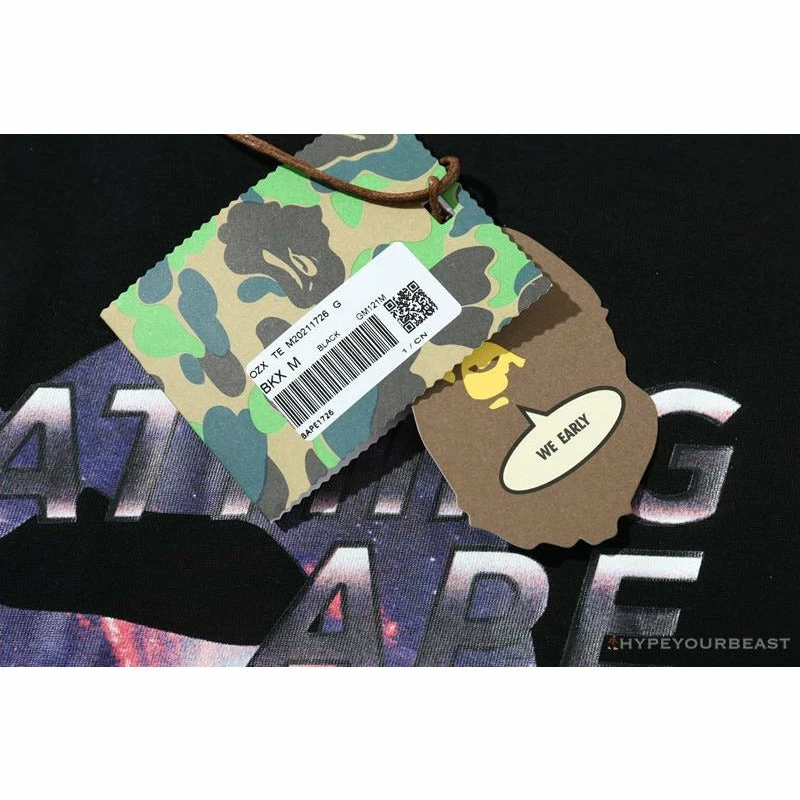 Clothes BAPE Universe Solar System Ape Man Head Tee Shirt ‘BLACK’