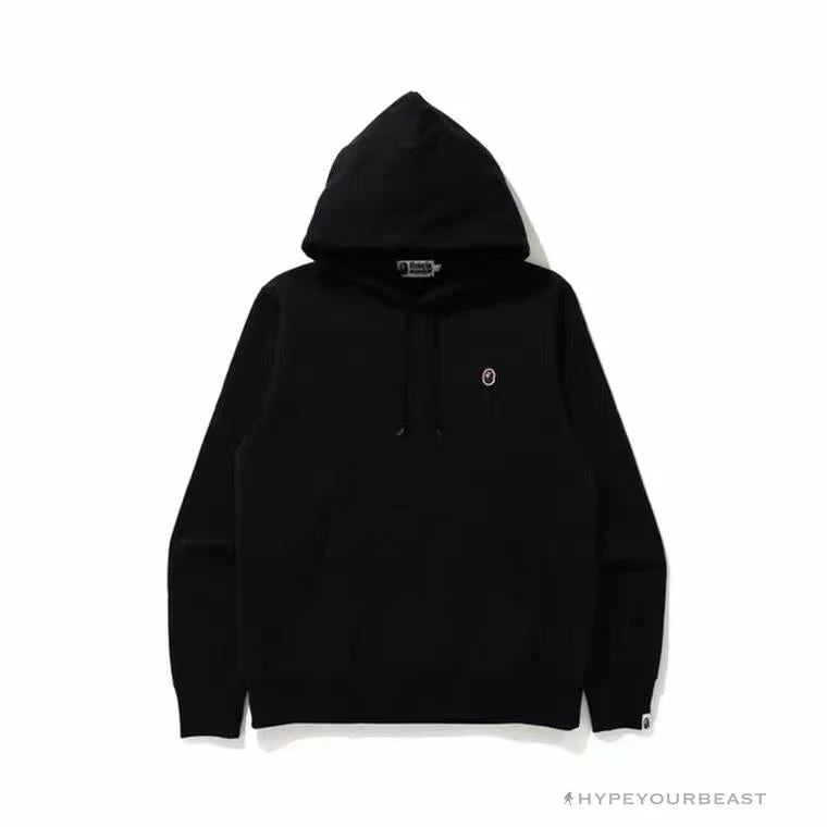 BAPE Classic Ape Head Embroidered Standard Cotton Terry Hoodie ‘BLACK’ Clothes