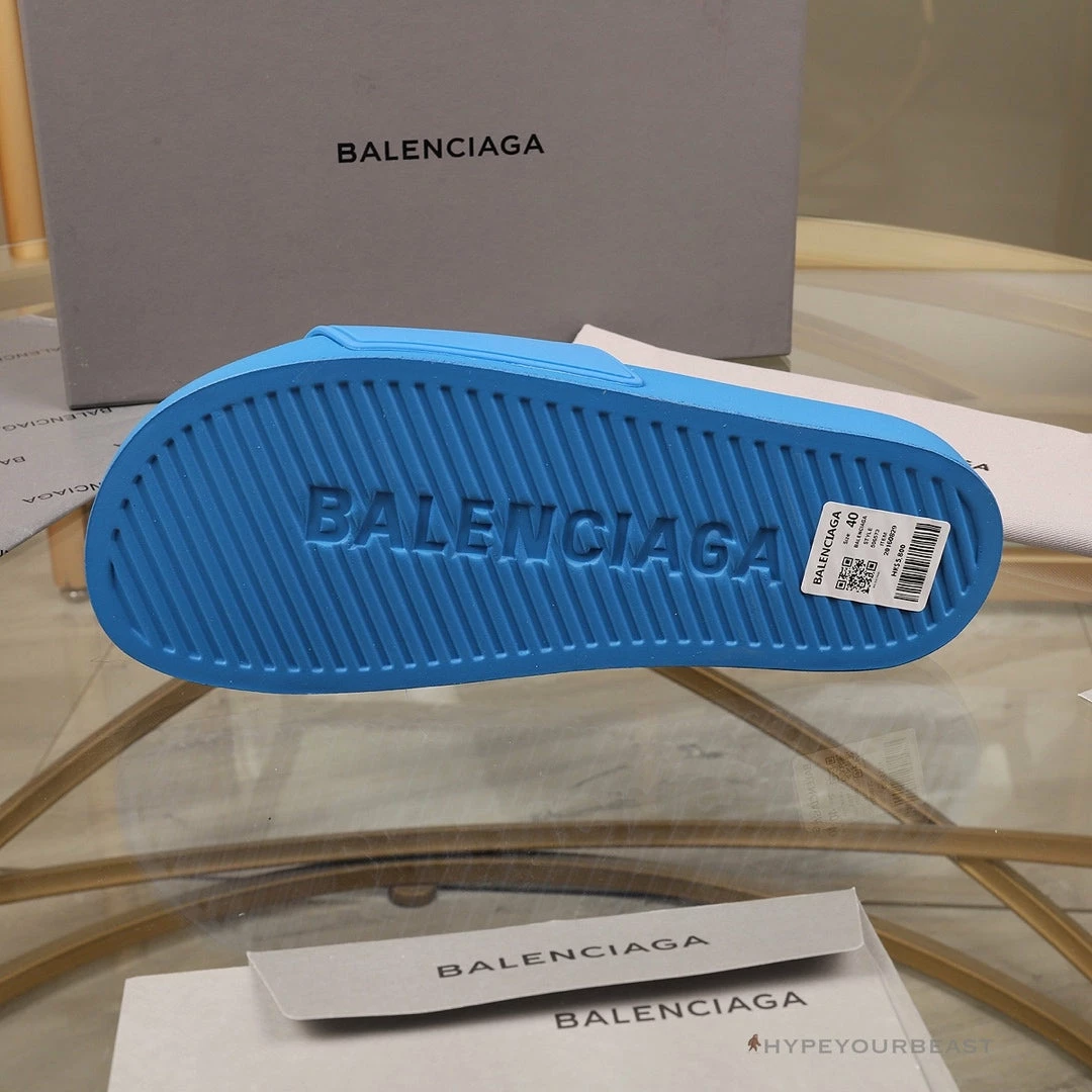 hypeyourbeast Ba*len*cia*ga slides bcg slides blue