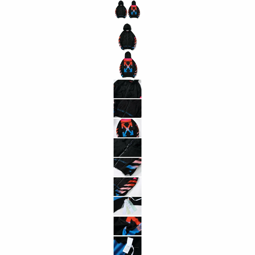 HypeYourBeast Off White Hoodie Blue Pink Hoodies & Jackets