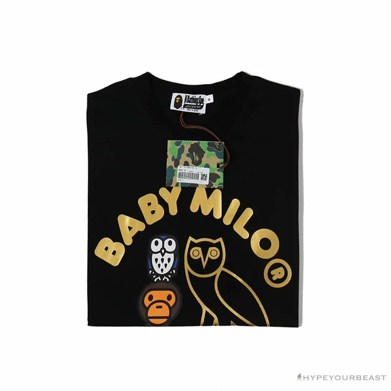 BAPE Baby Milo Owl Bronzing Tee Shirt ‘BLACK’