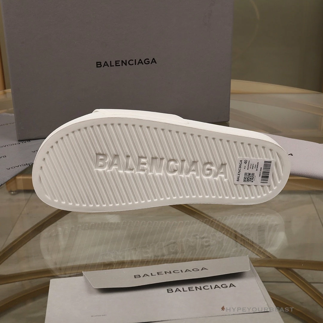 hypeyourbeast Ba*len*cia*ga slides bcg slides white