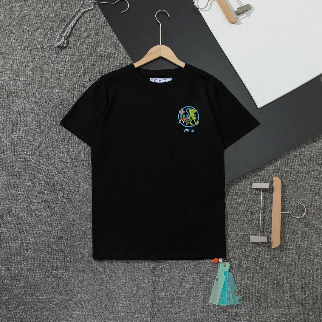 OFF-WHITE Floral And Frog Pattern Tee Shirt ‘BLACK’ T-Shirts