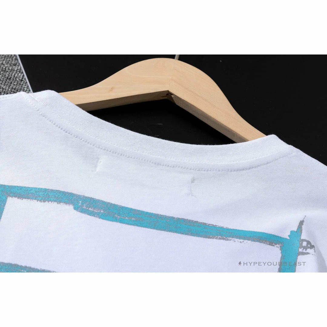 OFF-WHITE Light Blue Marker Draw Pattern Tee Shirt ‘WHITE’