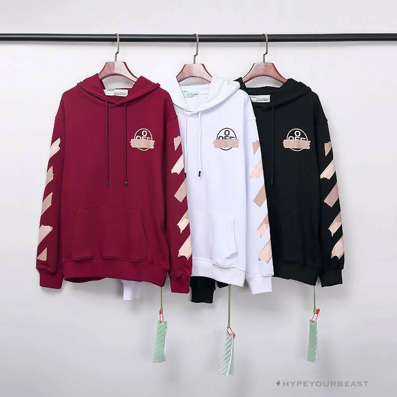 OFF-WHITE Rubber Strip Arrow Hoodie ‘WHITE’ Hoodies & Jackets