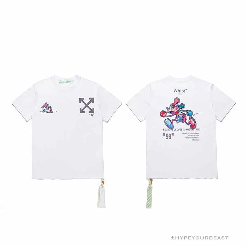 T-Shirts OFF-WHITE Joint Running Mickey Mouse Arrow Tee Shirt ‘WHITE’