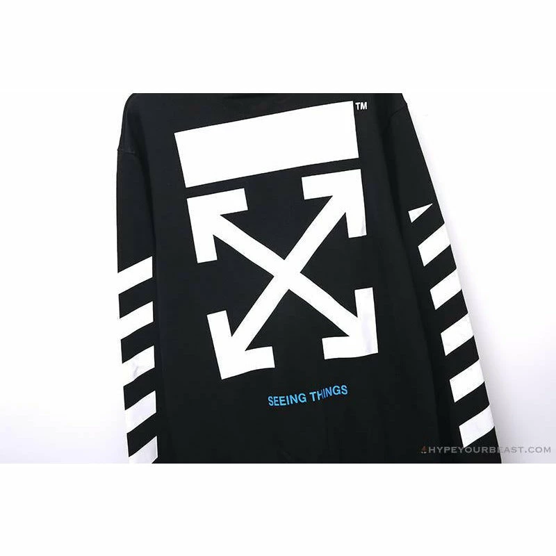 Shirts OFF-WHITE Classic Basic Cotton Terry Round Long Sleeve Shirt ‘BLACK’