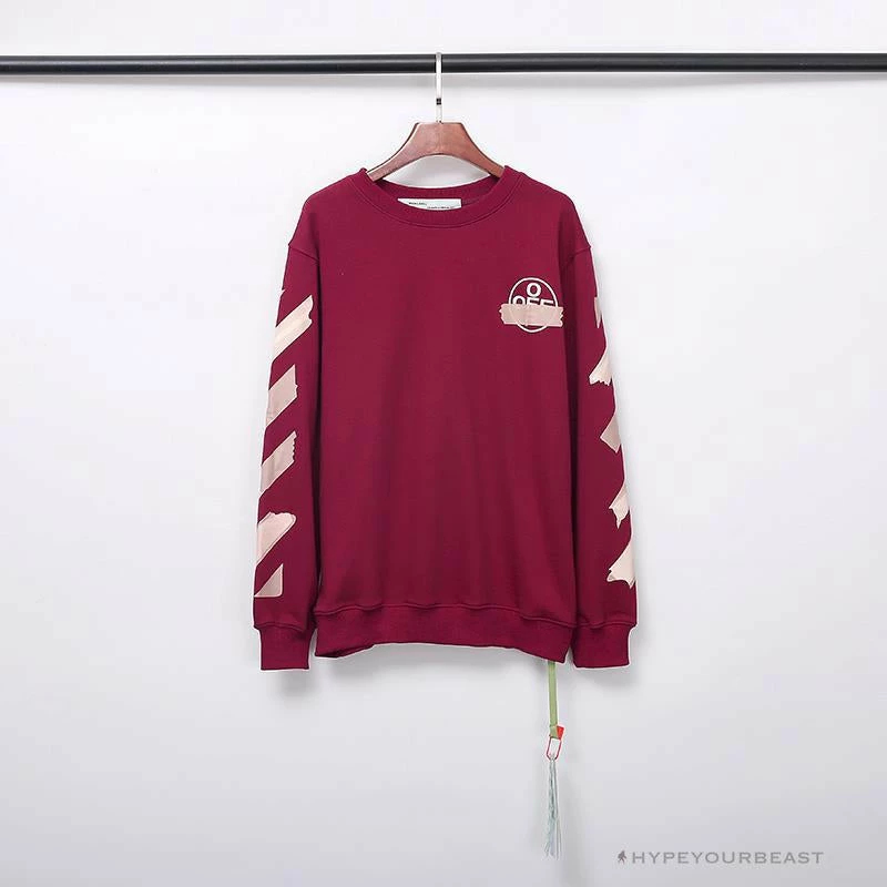 OFF-WHITE Rubber Strip Arrow Long Sleeve Shirt ‘WINE RED’ Shirts