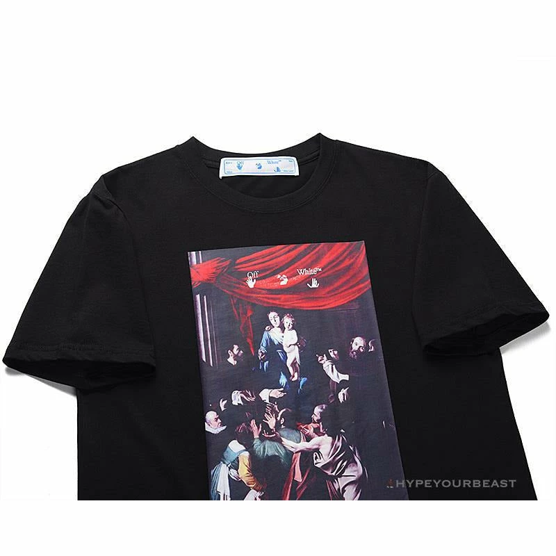 OFF-WHITE Baroque Angel Religious Painting Tee Shirt ‘BLACK’ T-Shirts