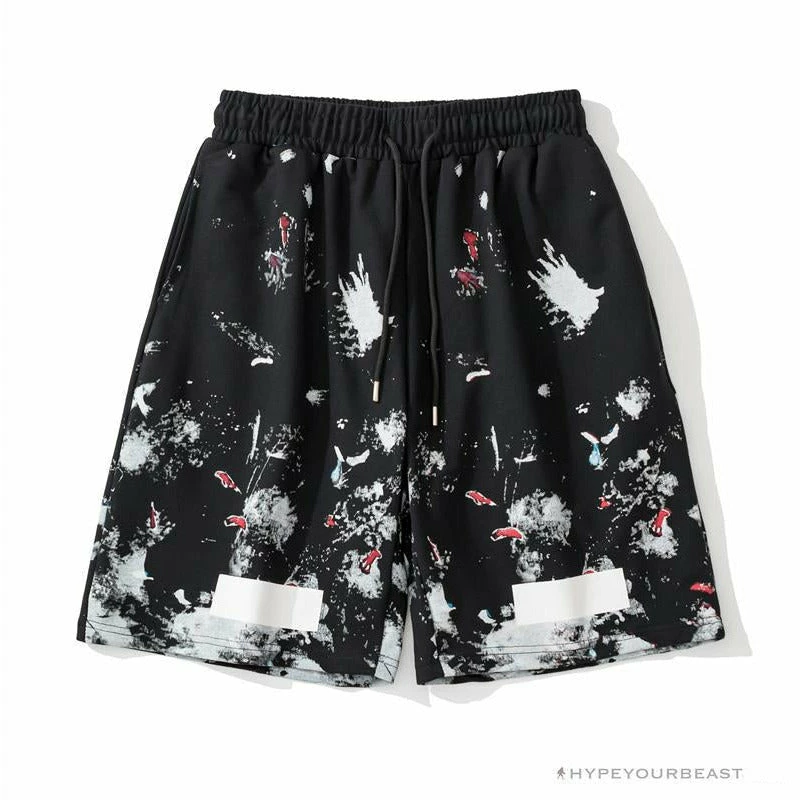 Pants OFF-WHITE Hot Starry Sky Fireworks Shorts ‘BLACK’