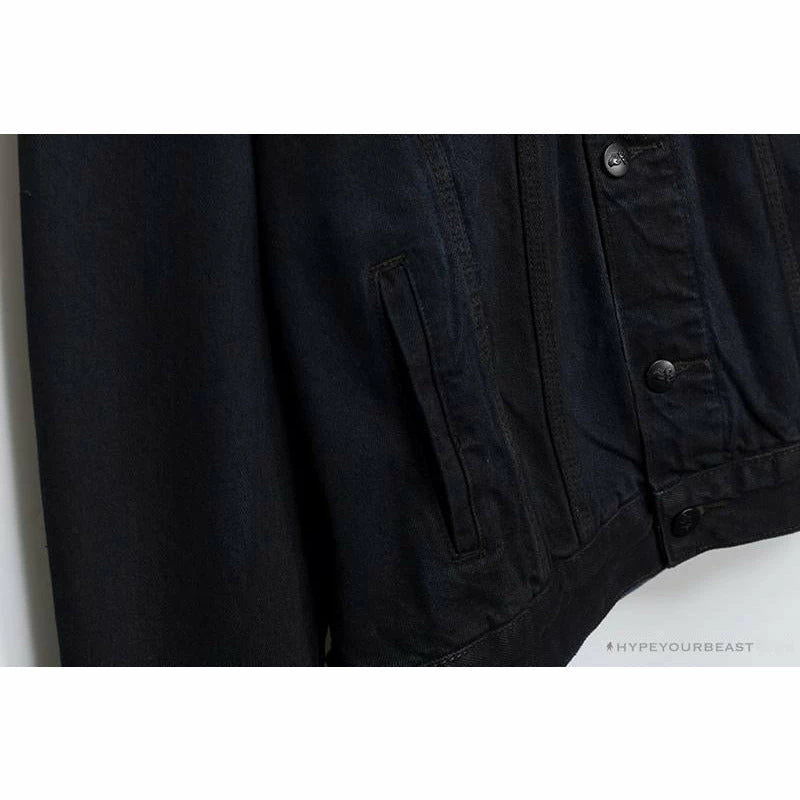 OFF-WHITE Autumn And Winter New ️Back Blue Arrow Wash Denim Jacket Hoodies & Jackets