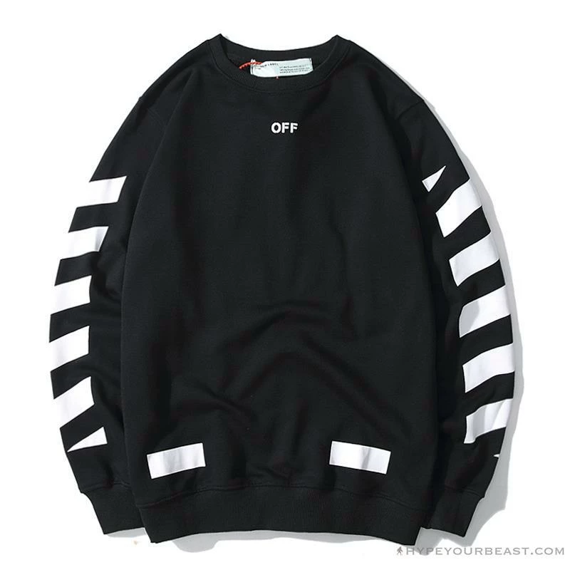 Shirts OFF-WHITE Classic Basic Cotton Terry Round Long Sleeve Shirt ‘BLACK’