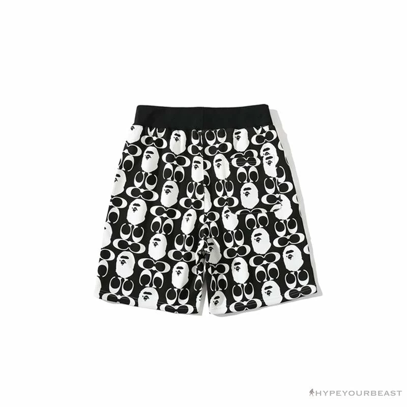 Clothes BAPE X COACH Co-Branded Black-White Shorts