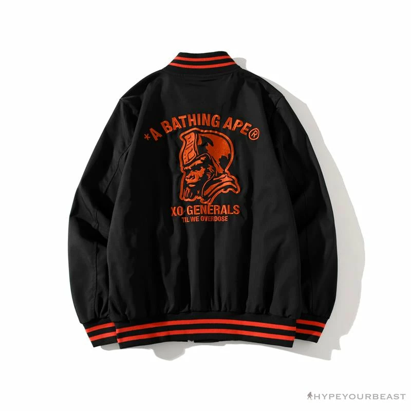 BAPE X XO Red Jacket Baseball Uniform Clothes