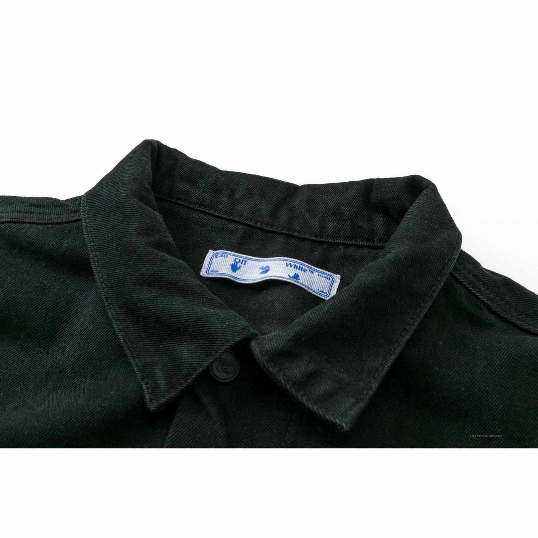 HypeYourBeast Off White Denim Black Jacket – White Hoodies & Jackets