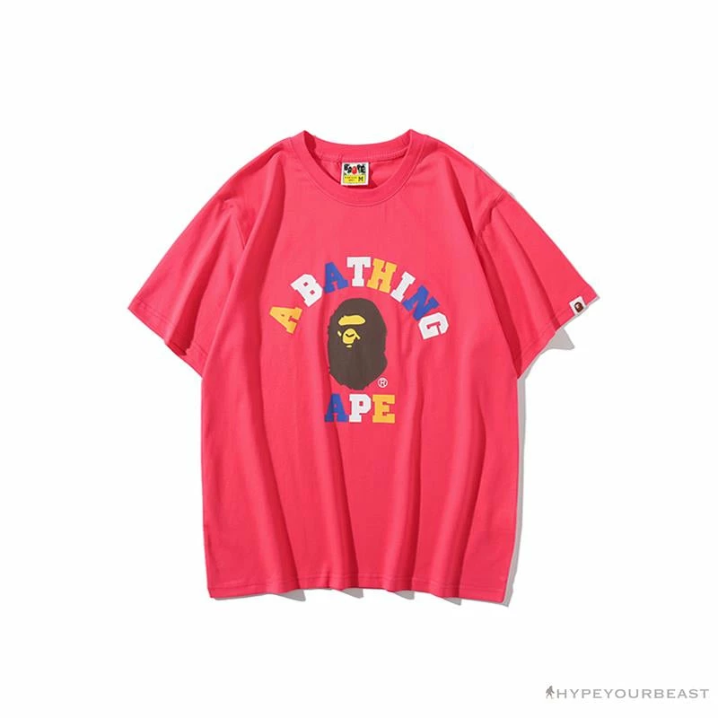 BAPE Little Ape Head Colorful Classic Tee Shirt ‘PINK’ Clothes