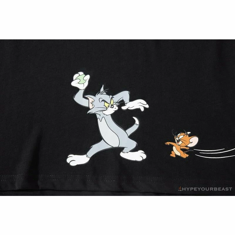 Clothes BAPE Little Ape Head Tom And Jerry Chase Tee Shirt ‘BLACK’
