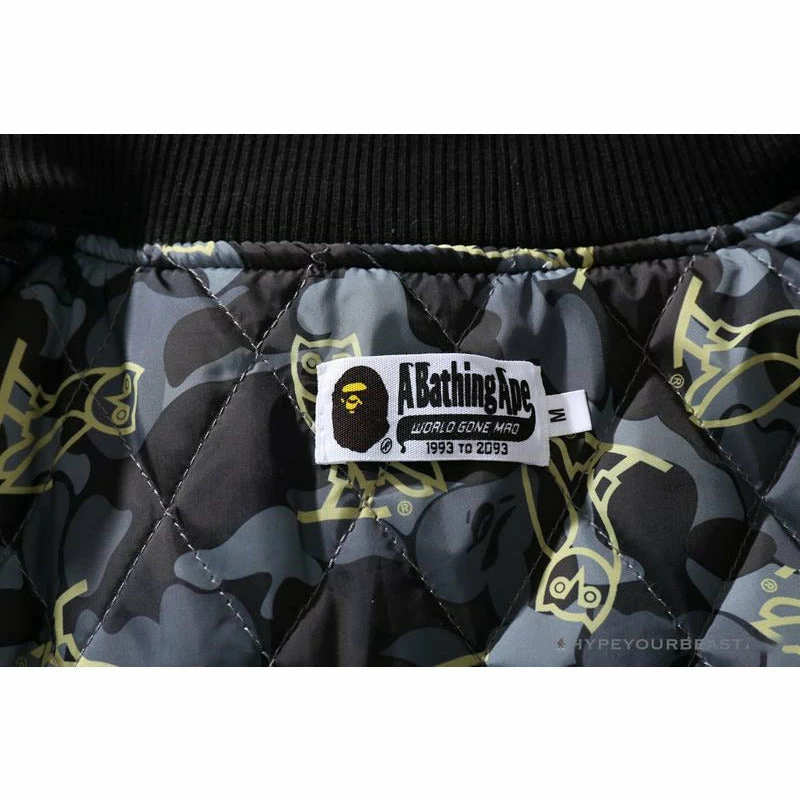 BAPE OVO Patchwork Baseball Owl Jacket Clothes