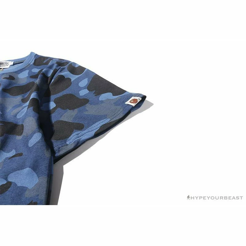 BAPE Camouflage Shark Head Classic Cotton Short Sleeve Tee Shirt ‘BLUE’ Clothes