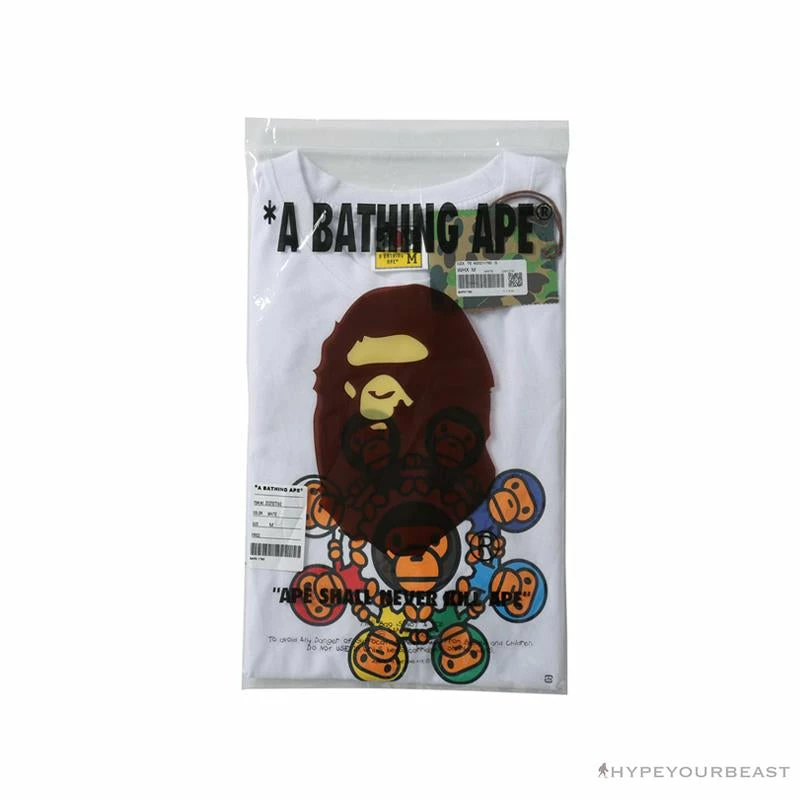 BAPE Baby Milo Ring Colorful Kaleidoscope Tee Shirt ‘WHITE’ Clothes