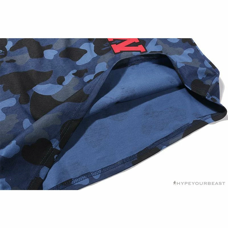 BAPE Camouflage Shark Head Classic Cotton Short Sleeve Tee Shirt ‘BLUE’ Clothes