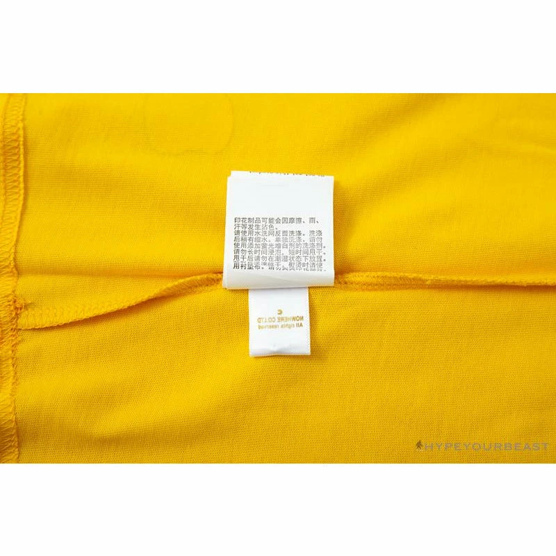 BAPE KIDS Small Net Pocket Ape Man Head Tee Shirt ‘YELLOW’ Clothes