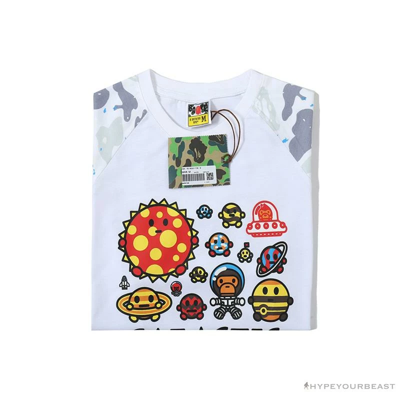 BAPE Baby Milo Galaxy Astronaut Luminous Tee Shirt ‘WHITE’ Clothes