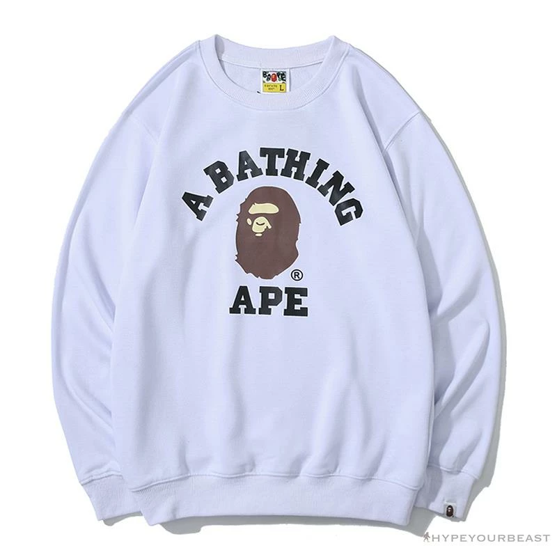 Clothes BAPE X Bathing Ape Head Long Sleeve Shirt ‘WHITE’