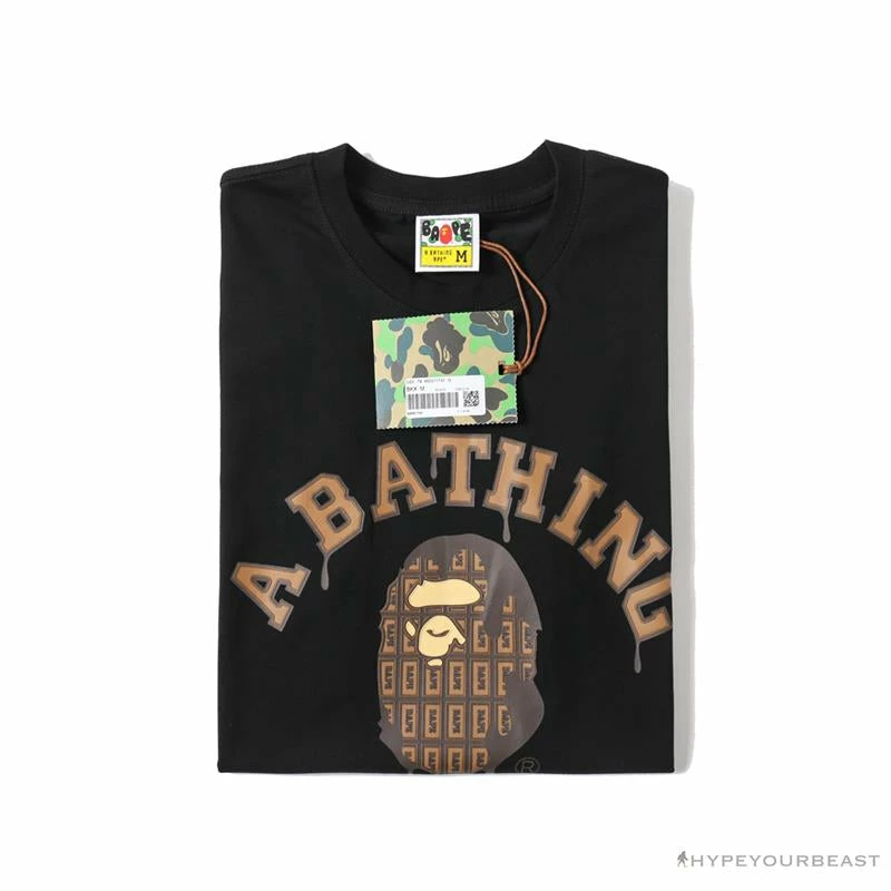 BAPE Valentine’s Day Chocolate Ape Head Tee Shirt ‘BLACK’