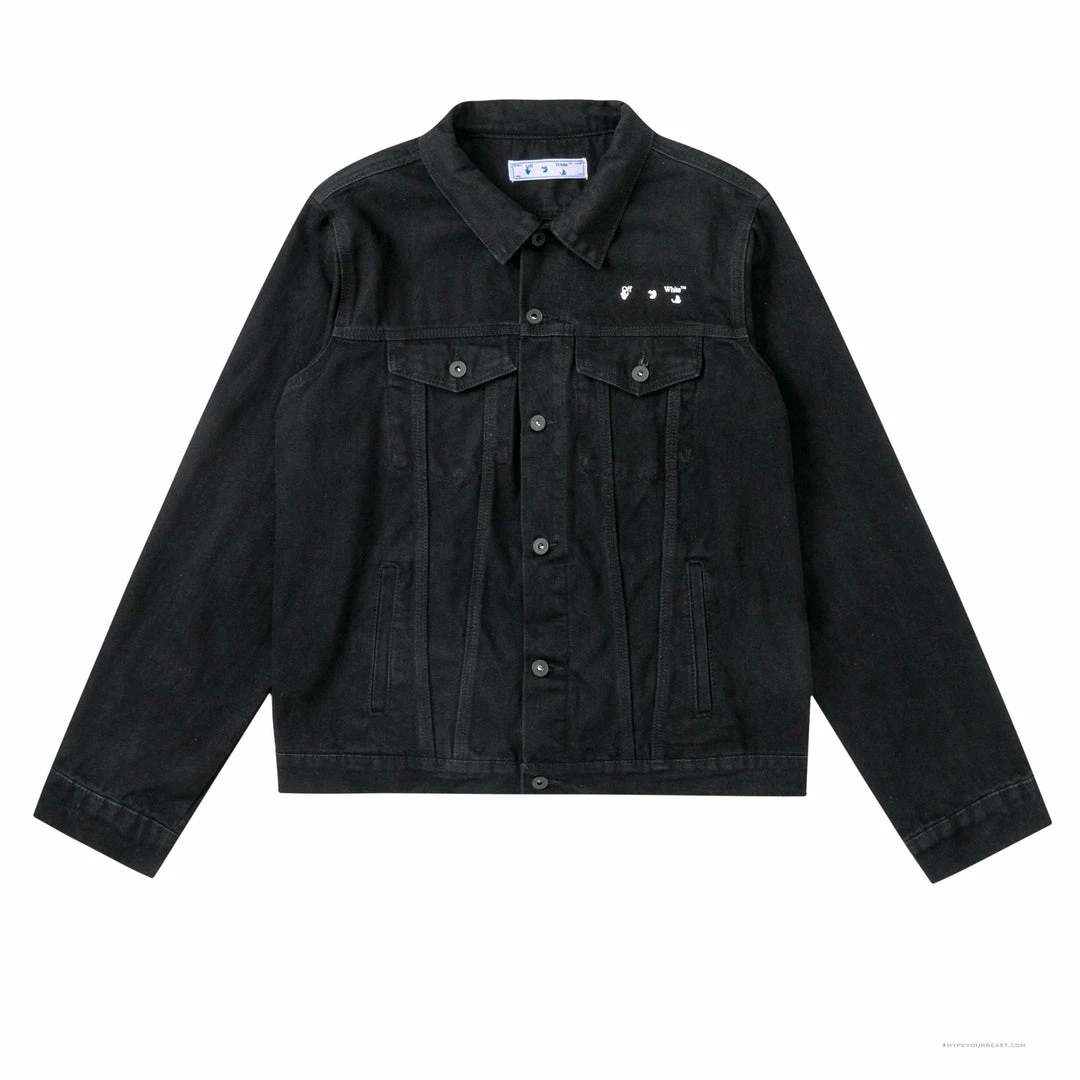 HypeYourBeast Off White Denim Black Jacket – Black Hoodies & Jackets
