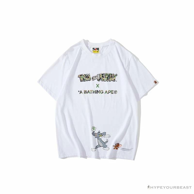BAPE Little Ape Head Tom And Jerry Chase Tee Shirt ‘WHITE’ Clothes