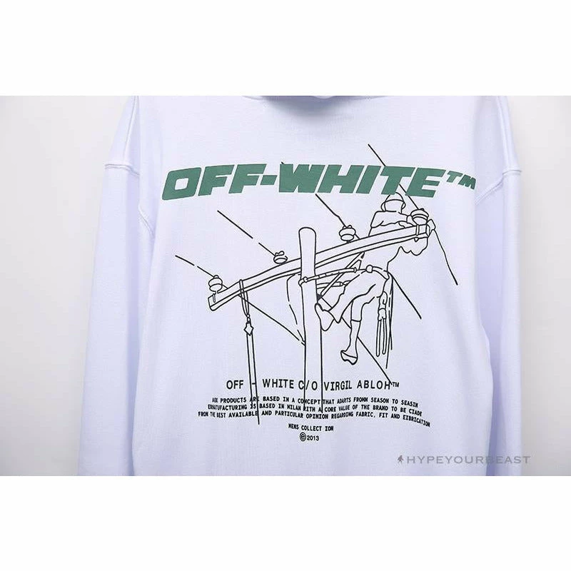 OFF-WHITE Hand-Painted Utility Pole Worker Hoodie ‘WHITE’