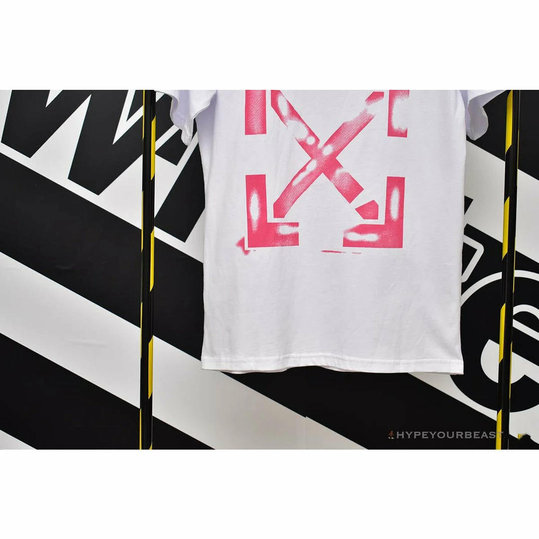 OFF-WHITE 99 Pink Arrow Tee Shirt ‘WHITE’