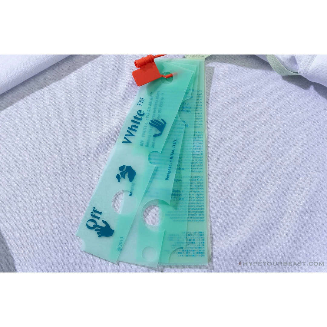 T-Shirts OFF-WHITE Classic Cross Yellow Arrow Tape Tee Shirt ‘WHITE’
