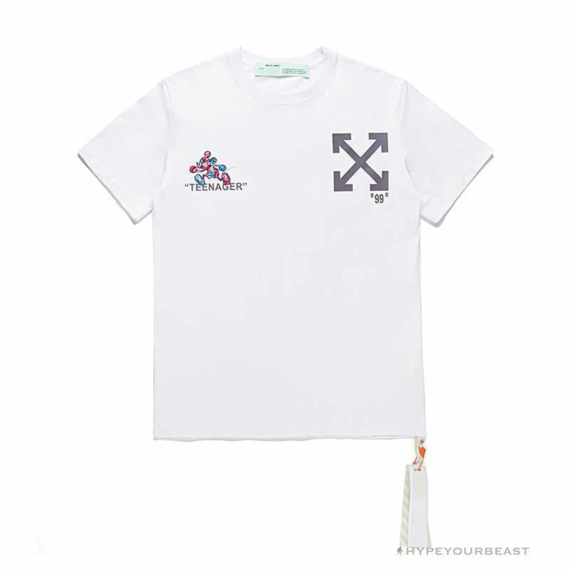 T-Shirts OFF-WHITE Joint Running Mickey Mouse Arrow Tee Shirt ‘WHITE’