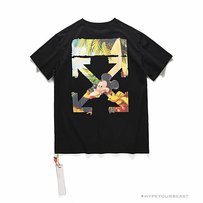 OFF-WHITE Disney Spring X Summer Mickey With Pluto Tee Shirt ‘BLACK’ T-Shirts