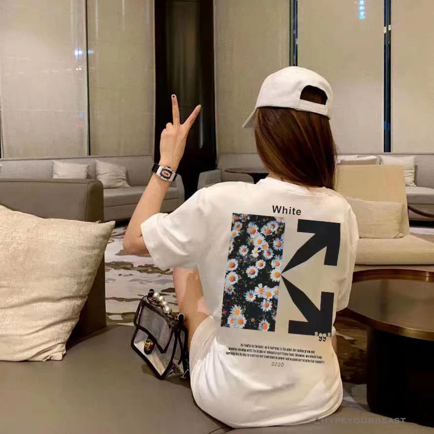 T-Shirts OFF-WHITE Daisy Graffiti Arrow Conley Tee Shirt ‘WHITE’
