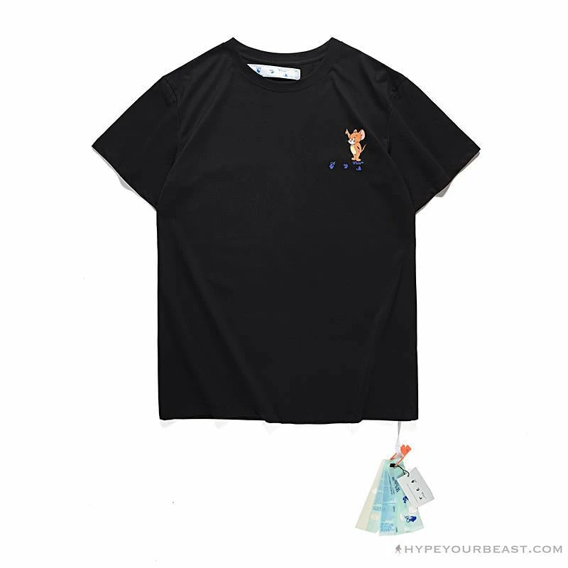 T-Shirts OFF-WHITE Classic Animated Tom And Jerry Arrow Tee Shirt ‘BLACK’