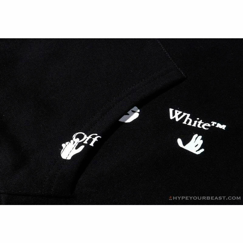 OFF-WHITE Classic Print Hoodie ‘BLACK’ Hoodies & Jackets