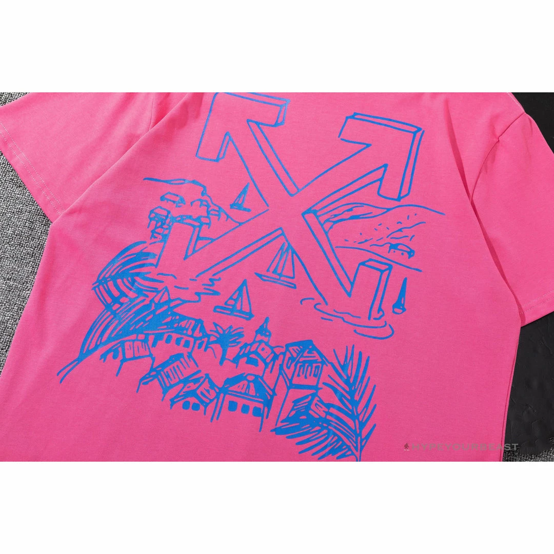 T-Shirts OFF-WHITE Tropical Landscape Tee Shirt ‘PINK’
