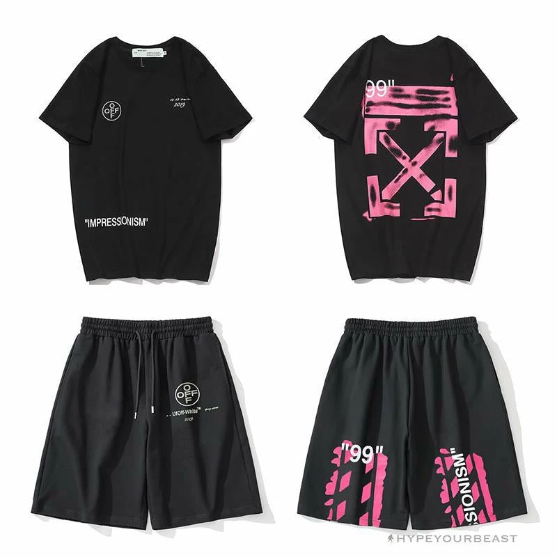 OFF-WHITE 99 X Pink Arrow Shorts ‘BLACK’