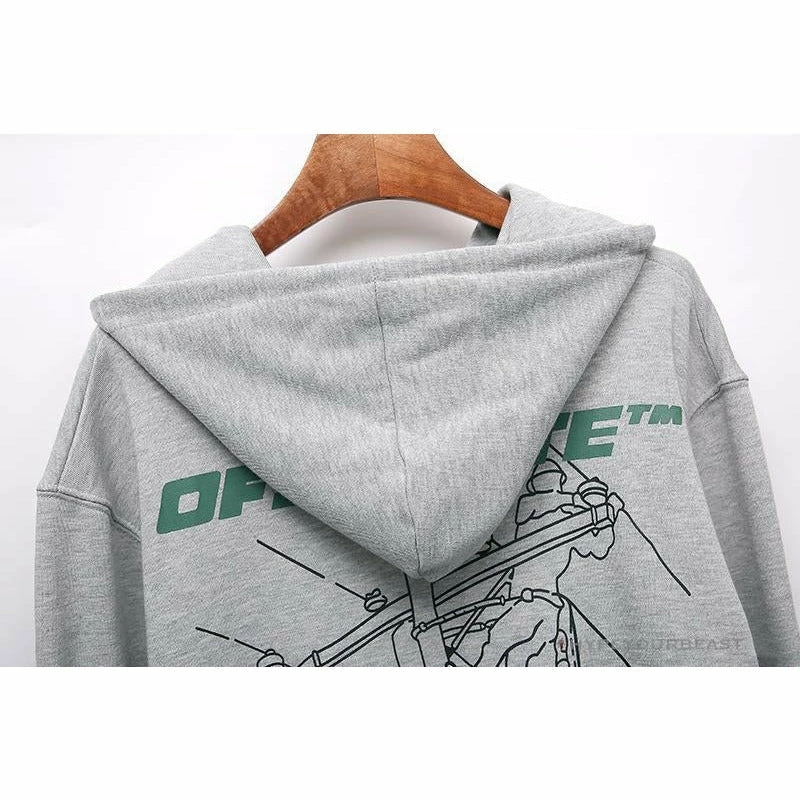 Hoodies & Jackets OFF-WHITE Hand-Painted Utility Pole Worker Hoodie ‘GREY’