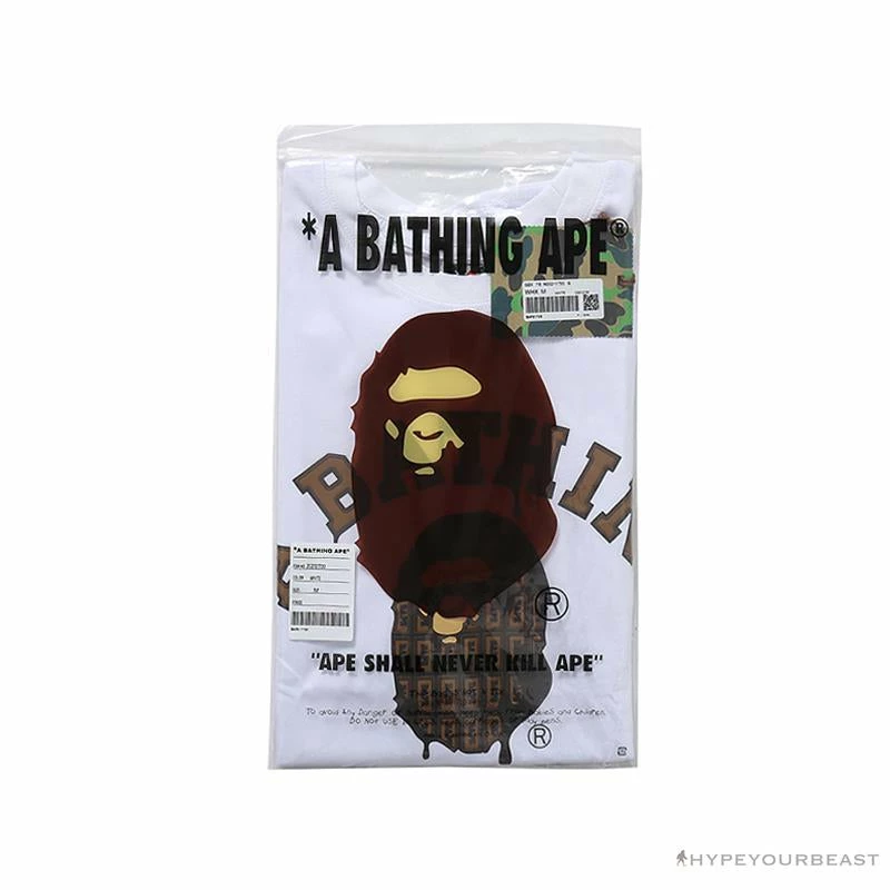 Clothes BAPE Valentine’s Day Chocolate Ape Head Tee Shirt ‘WHITE’