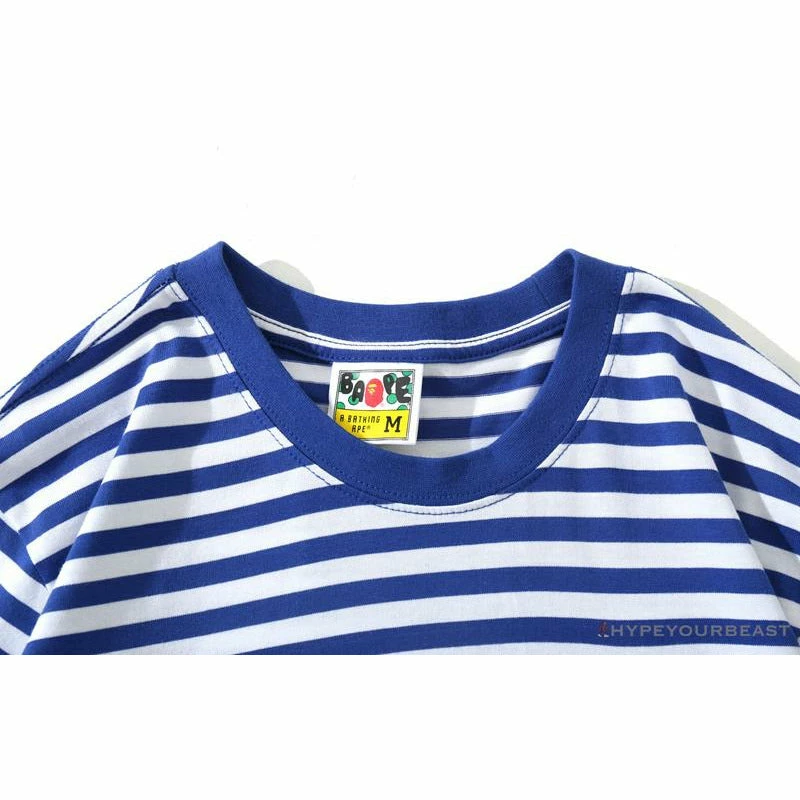 Clothes BAPE Baby Milo Sesame Street Striped Tee Shirt ‘BLUE’