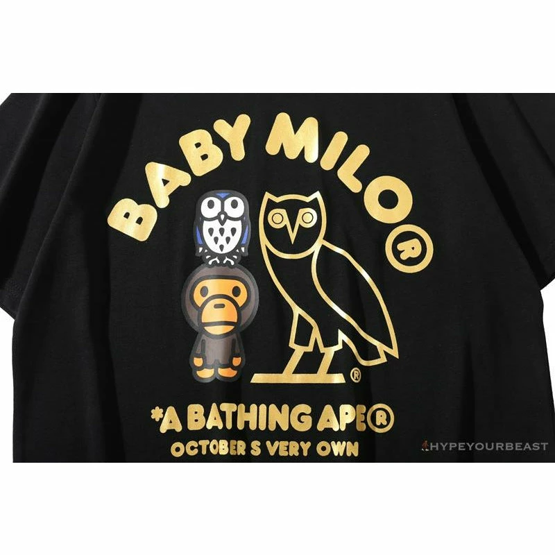 BAPE Baby Milo Owl Bronzing Tee Shirt ‘BLACK’