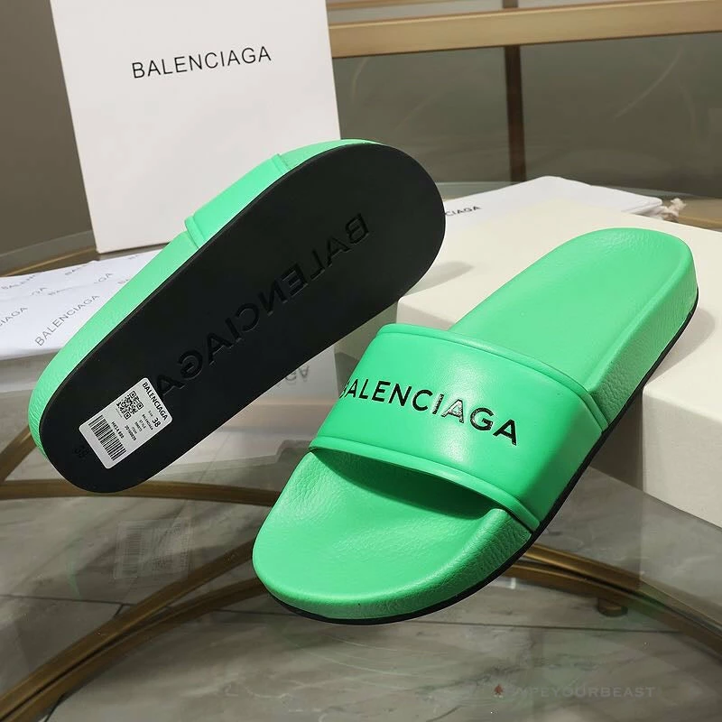 hypeyourbeast Ba*len*cia*ga slides bcg slides green
