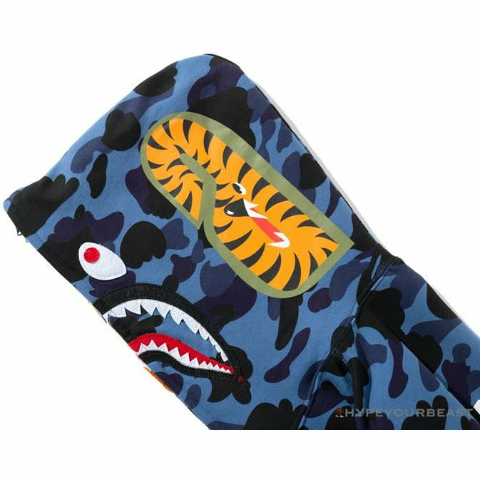 BAPE X Readymade Tiger Head Foam Camouflage Hoodie ‘BLUE’ Clothes