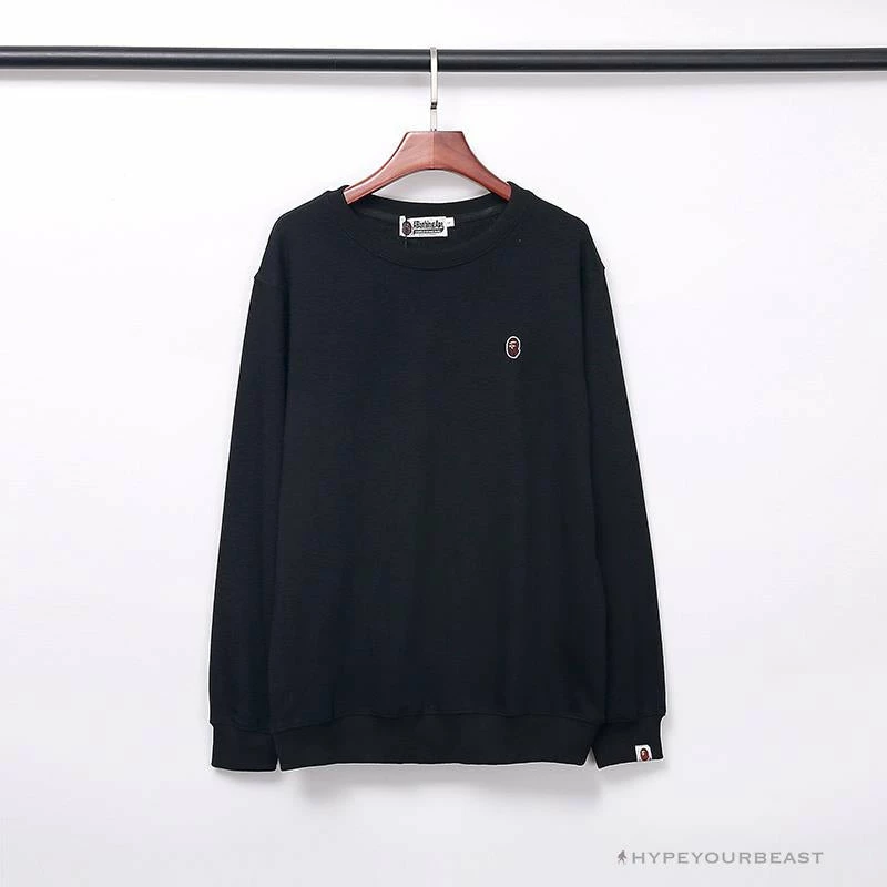 Clothes BAPE Classic Ape Head Embroidered Long Sleeve Shirt ‘BLACK’