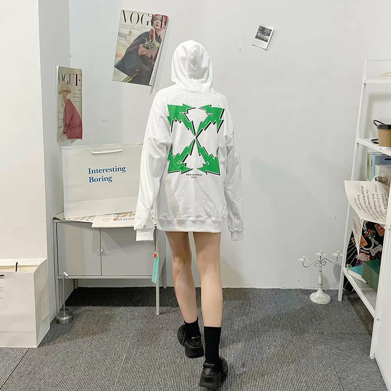 HypeYourBeast Off-White Green Hoodie – White Hoodies & Jackets