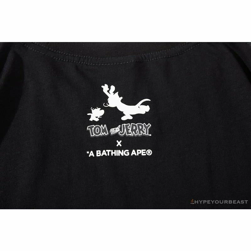 Clothes BAPE Little Ape Head Tom And Jerry Chase Tee Shirt ‘BLACK’